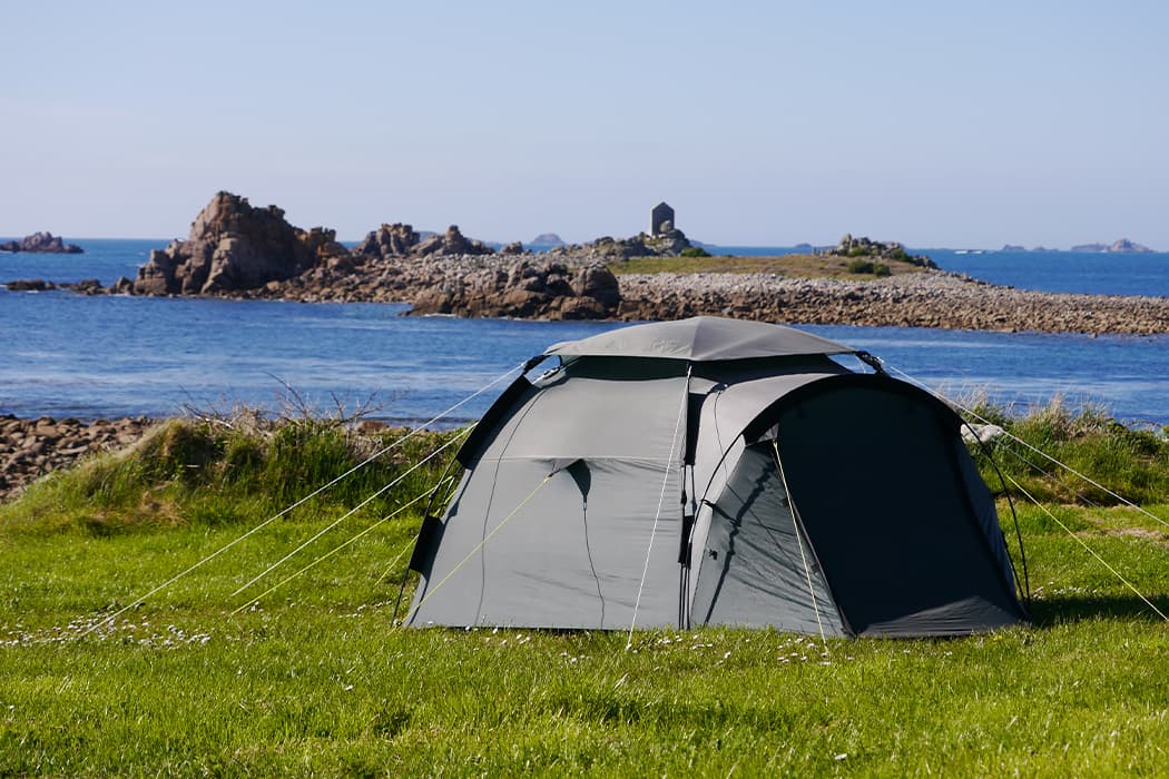 Tent on Troytown Farm Campsite, St Agnes, Isles of Scilly