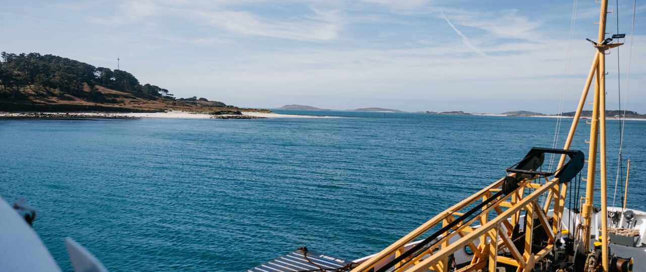 views of the islands from Scillonian III as she arrives into the Isles of Scilly