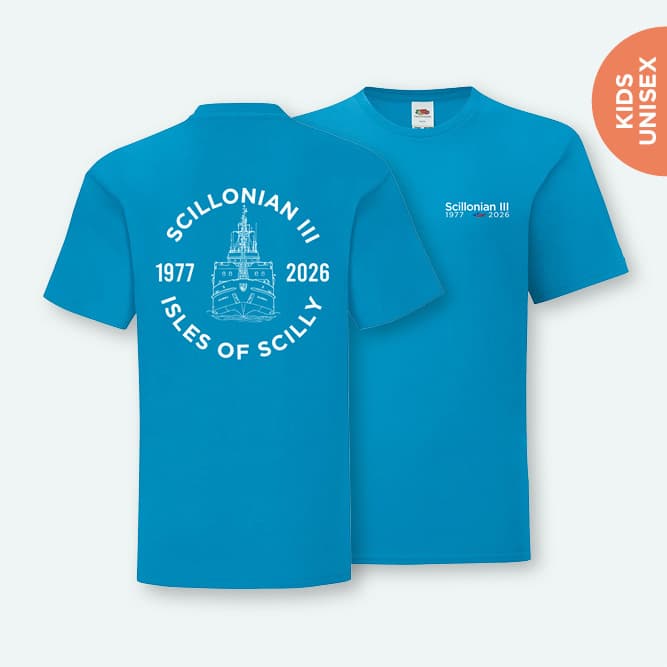Scillonian III commemorative child's t-shirt azure blue