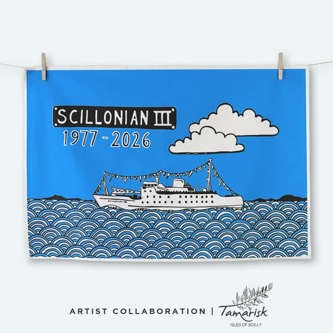 Scillonian III commemorative tea towel