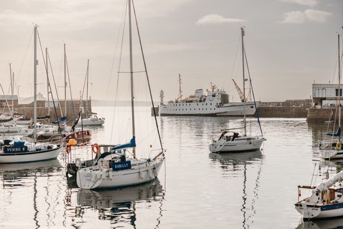 Scillonian III alongside Lighthouse Pier, Penzance, Cornwall