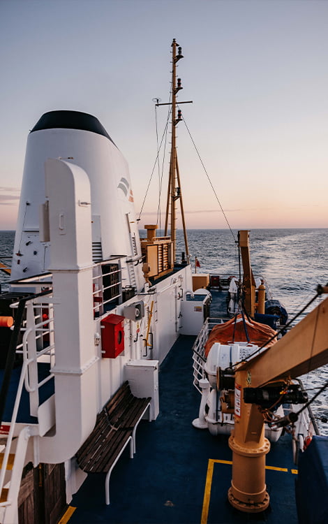 Scillonian III sailing back to Penzance at sunset