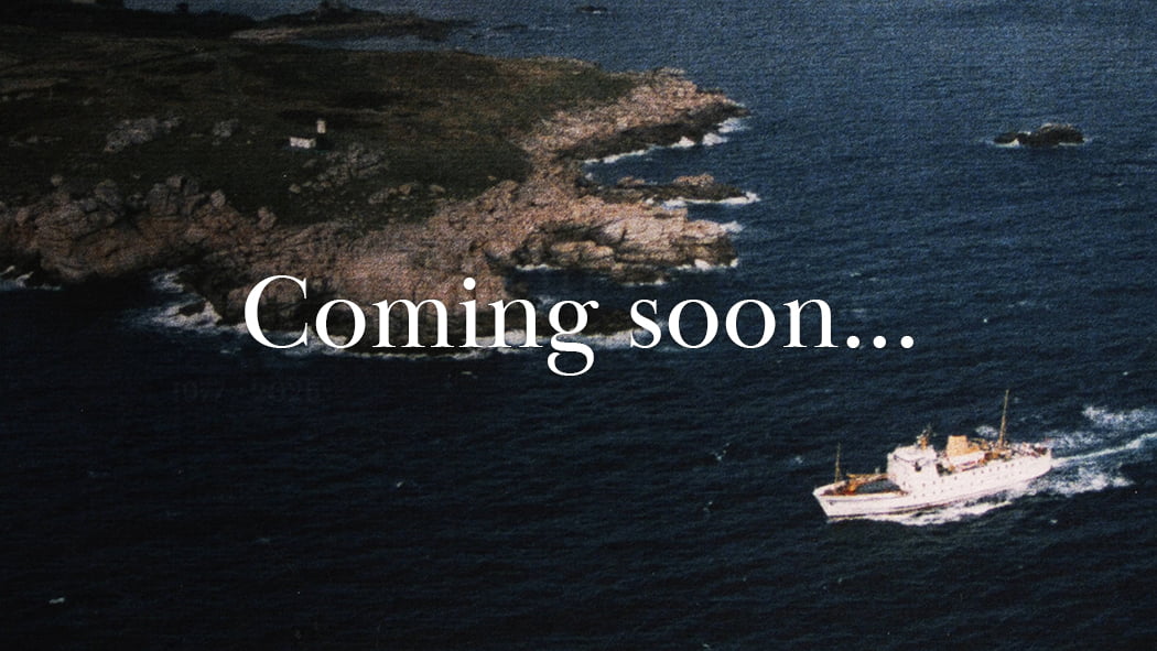 Old aerial image of Scillonian III sailing