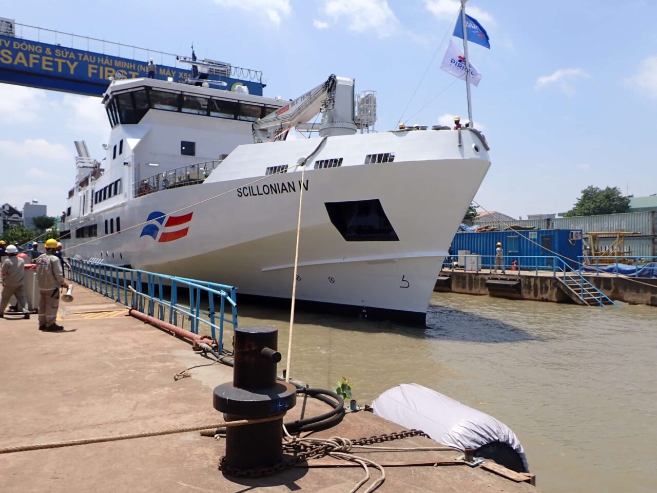 Scillonian IV in the shipyard in Ho Chi Minh City, Vietnam.