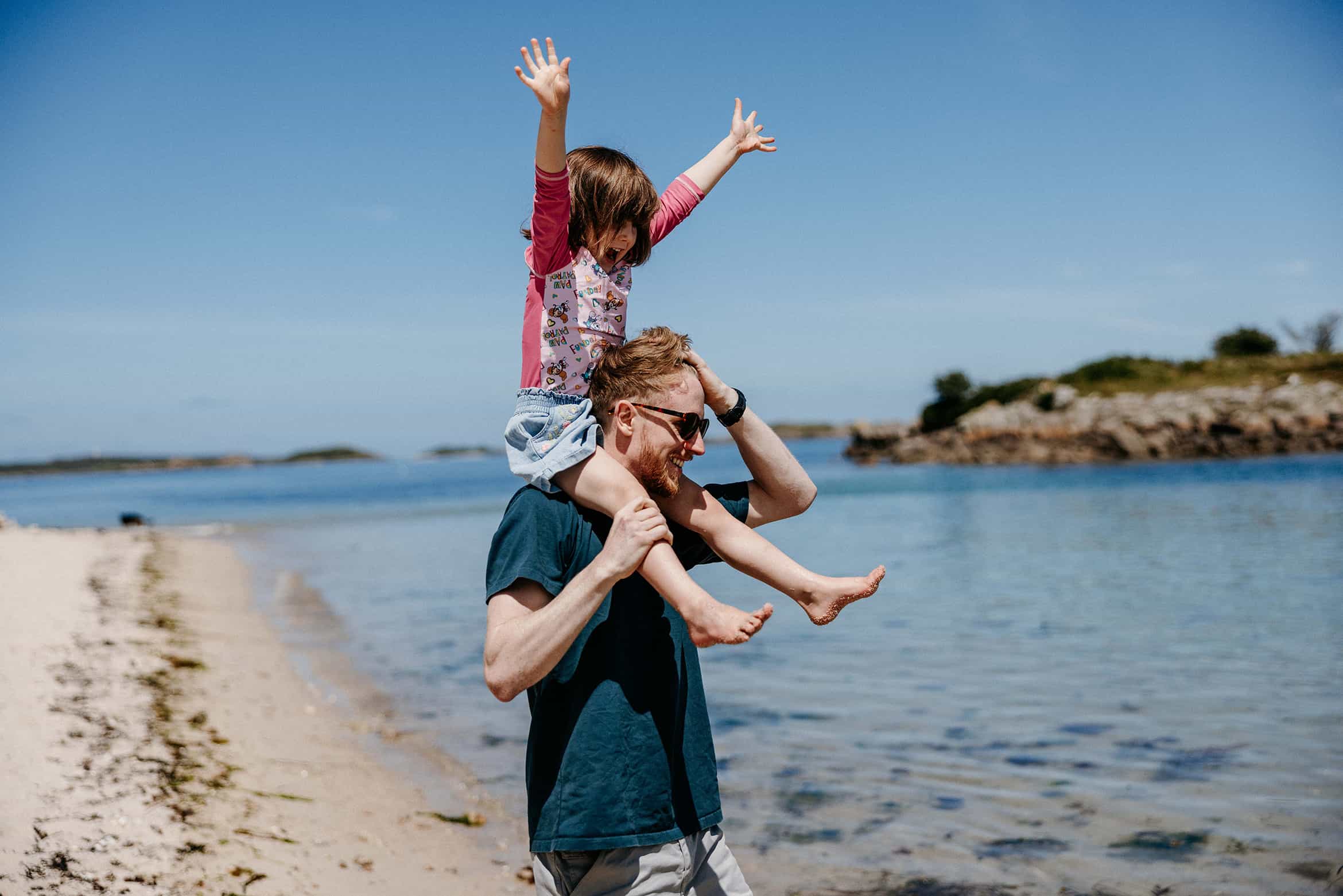 Father and daughter enjoying Bar Point, St Mary's