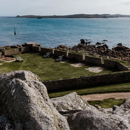 Garrison walls, cannon battery, St Mary's