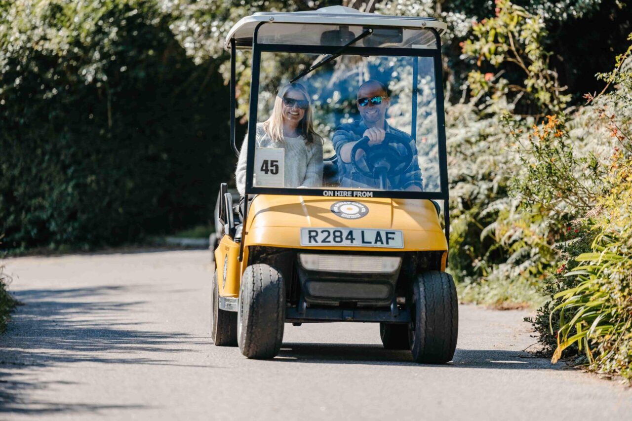 A couple on a yellow scilly art on St Mary's