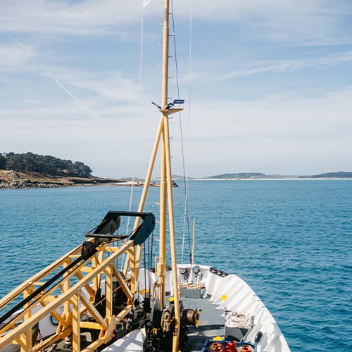 Scillonian III approaching the Isles of Scilly