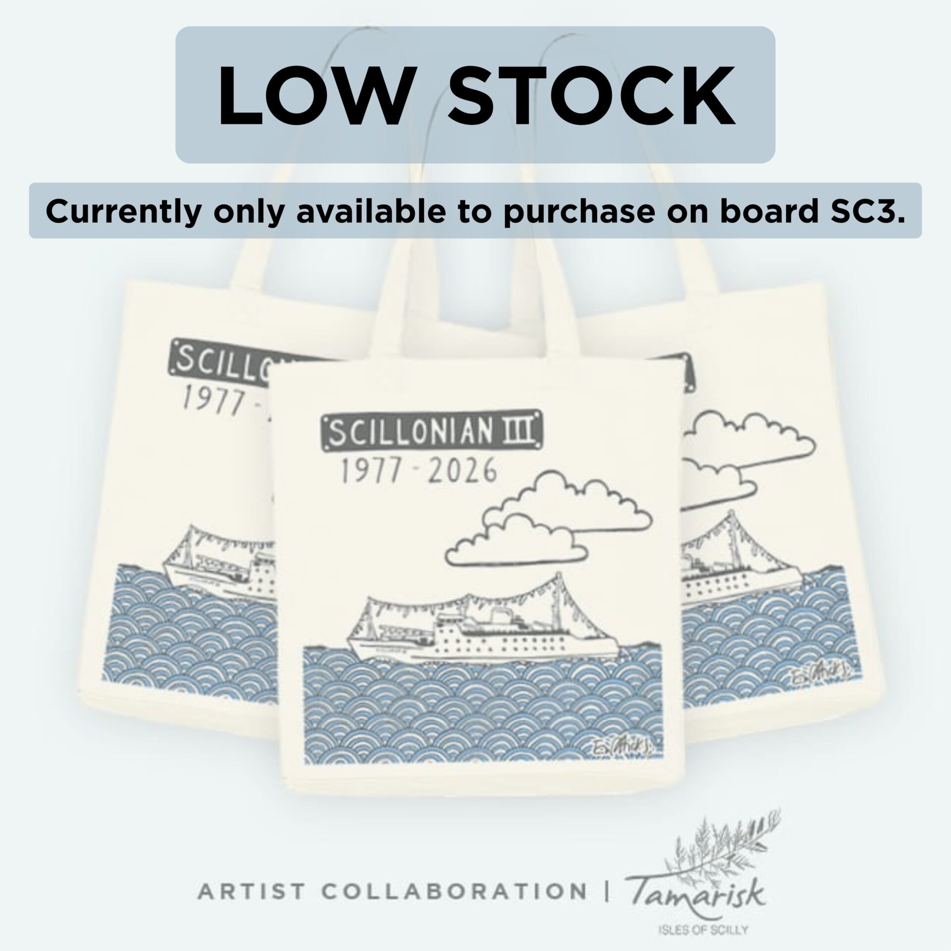 Scillonian III commemorative tote bag