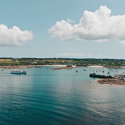 Scillonian III passenger ferry arriving into St Mary's, Isles of Scilly