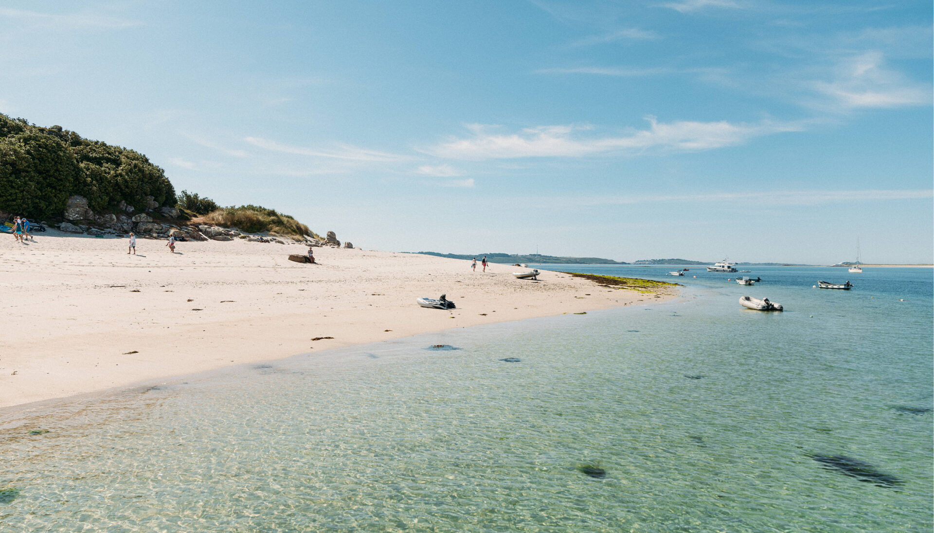 Nearly empty St Martin's Beach, Isles of Scilly