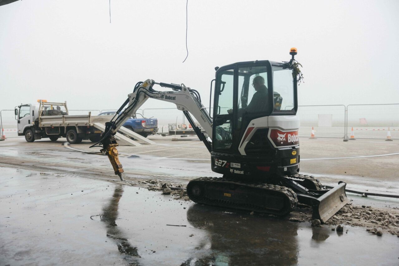 drill work at hangar lands end
