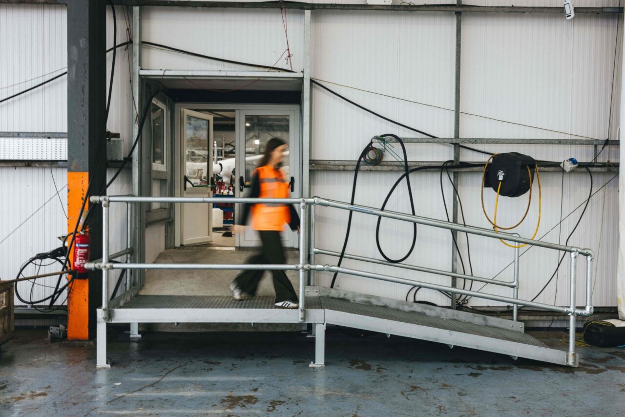 New internal door in hangar at lands end airport