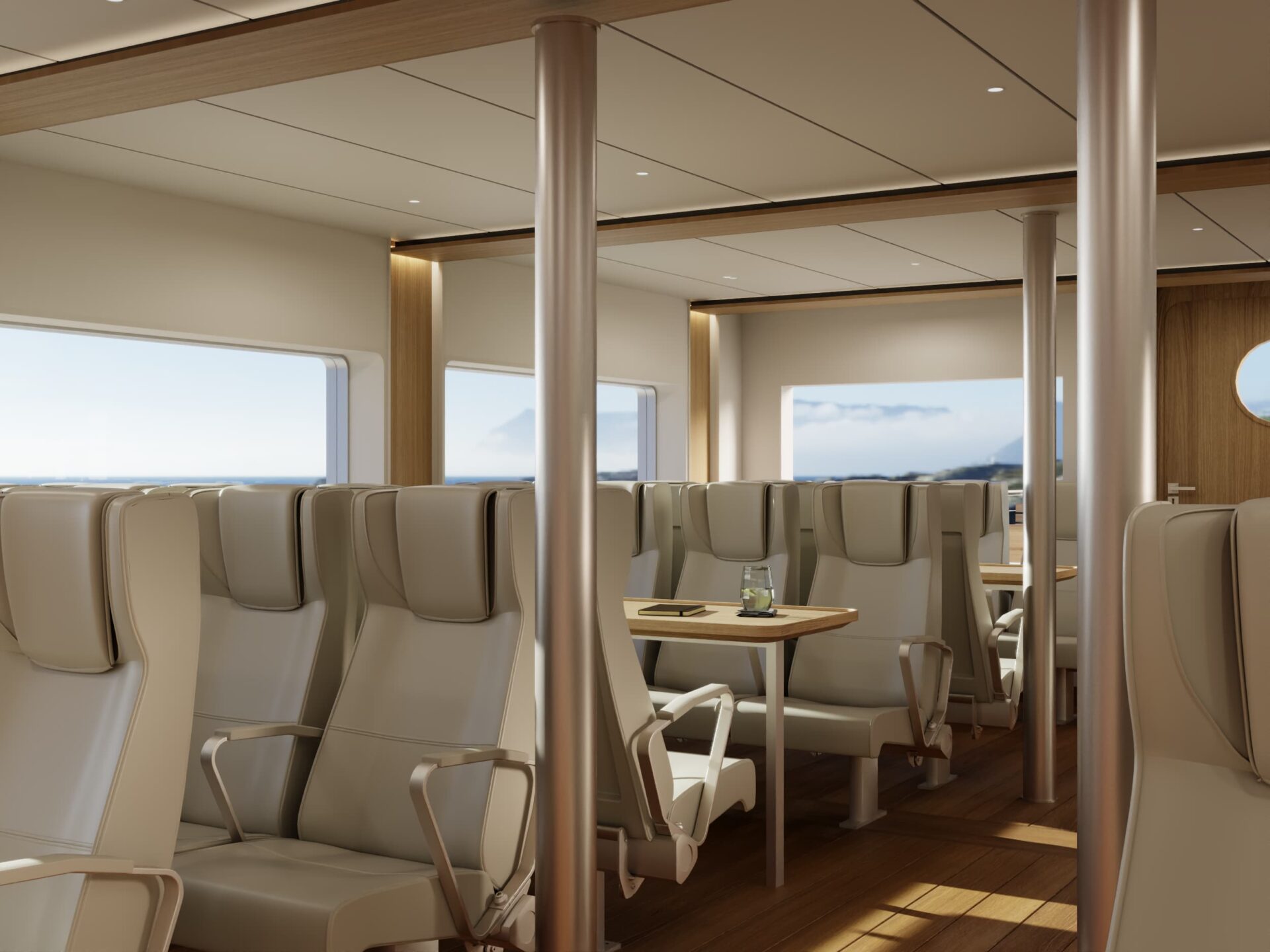 Scillonian IV designs showing deck 5 seating area with large windows